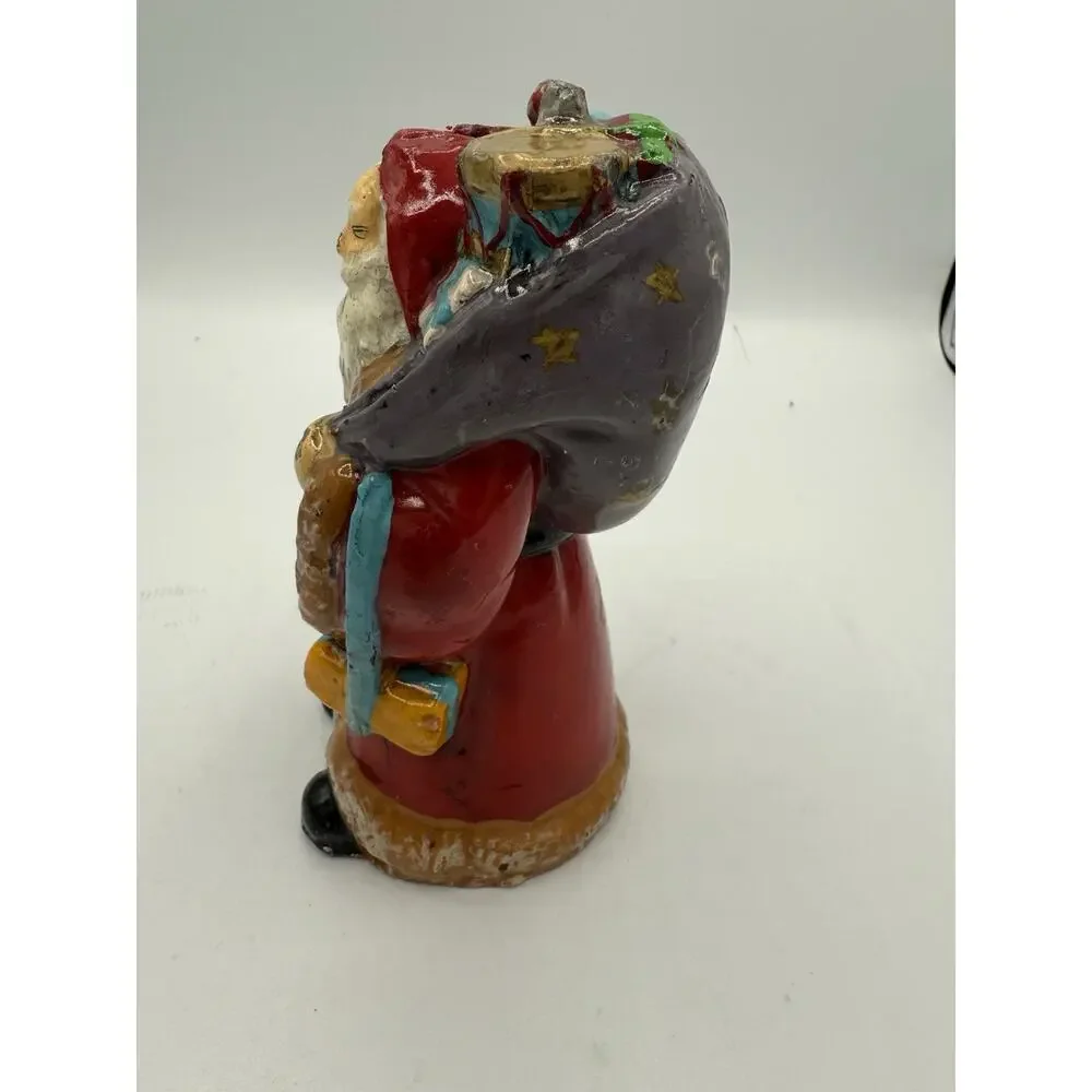 Vintage Old World Santa Claus Figural Christmas Candle 5 Inch Holiday Decor
